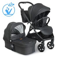 Універсальна дитяча коляска 2в1 EL CAMINO ME 1085 SAGA Denim Ash Blue з прогулянковим блоком і люлькою Блакитна