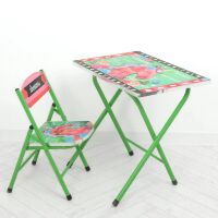 Дитячий складаний столик зі складним стільчиком Bambi A19-DREAM Єдиноріжок зелене**