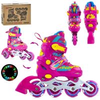 Дитячі розсувні ролики A4149-XS-P(27-30) рожеві для дівічинки