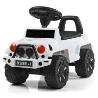 Дитяча каталка-толокар M 3898L-1, шкіряне сидіння, біла **