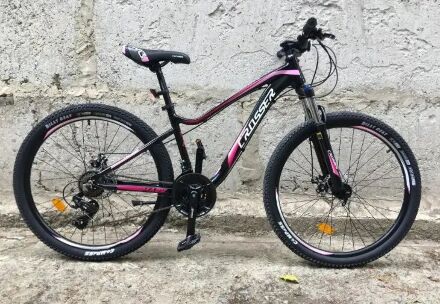 Спортивний гірський алюмінієвий велосипед 27.5д Crosser P6-2 з дисковими гальмами Shimano / жіночий чорний