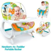 Дитячий шезлонг-гойдалка 3в1, 7188/7288 качалка, шезлонг, обідній столик Салатовий