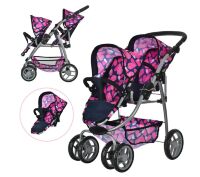 Коляска для ляльок двомісна Melogo 9662D рожева **