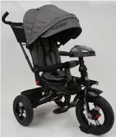 Велосипед Коляска триколісний з Батьківською ручкою дитячий Turbo Trike М 5448HA-19T Сірий