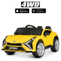 Дитячий двомісний електромобіль Lamborghini 4WD M 4799EBLR-6 на ЄВА колесах з м'яким сидінням / жовтий**