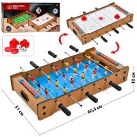Настільна гра 2в1 Футбол на штангах + Повітряний хокей 2401 дерев'яний / шкала ведення рахунку