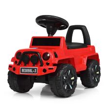 Дитяча каталка-толокар M 3898L-3, шкіряне сидіння, червона **