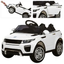 Дитячий двомісний електромобіль джип машина Land Rover M 3213EBLR-1 / м'яке сидіння / колір білий **
