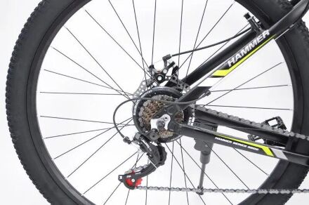 Велосипед гірський спортивний S200 HAMMER колеса 29 дюймів рама алюміній чорно-зелений