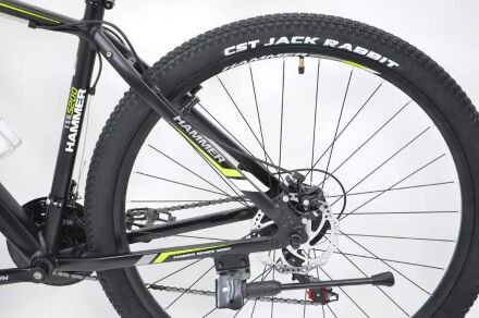 Велосипед гірський спортивний S200 HAMMER колеса 29 дюймів рама алюміній чорно-зелений