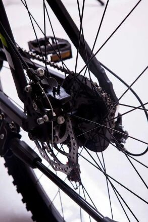 Велосипед гірський спортивний S200 HAMMER колеса 29 дюймів рама алюміній чорно-зелений