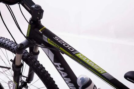 Велосипед гірський спортивний S200 HAMMER колеса 29 дюймів рама алюміній чорно-зелений