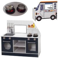 Дитячий ігровий набір велика дерев'яна кухня у вигляді Автобуса MD 2320 плита посуд мийка духовка **
