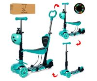 Самокат дитячий 5 в 1 iTrike JR 3-026-LGR MAXI Божа корівка Бірюза**