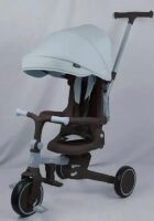 Триколісний велосипед 3в1 TURBOTRIKE MT 1036 blue з батьківською ручкою (біговел+велосипед+коляска) блакитний