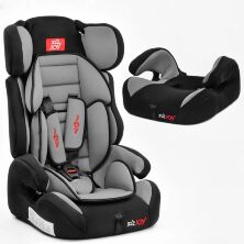 Автокрісло дитяче універсальне з Бустером JOY E 1390 група 1-2-3 / вага дитини 9-36 кг / сіра