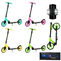 Складаний алюмінієвий двоколісний самокат Tilly GS-0062/1 з підніжкою ліхтариком і ножним гальмом/4 кольори