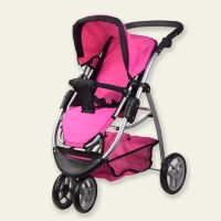 Коляска дитяча для ляльок Melogo 9632 ручка регульована корзина для іграшок рожева