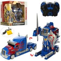 Інтерактивний робот трансформер 757-B005 Оптімус Прайм на радіокеруванні акумулятор світло синій