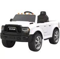 Дитячий електромобіль Джип Dodge RAM M 5766EBLR-1 шкіряне сидіння, амортизатори, музика, світло / білий