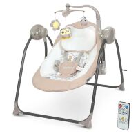 Дитяча электрокачель-шезлонг Заколисуючий центр Гойдалки EL CAMINO ME 1075 TEDDY Beige Linen Anima бежевий **