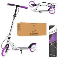 Двоколісний складаний самокат сталевий iTrike SR2-008-WV з ручним гальмом / біло-фіолетовий для дівчинки**