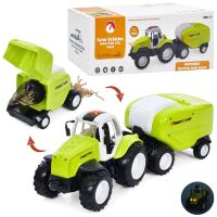 Трактор із причепом 43 см на батарейках 398 їздить / світлові та звукові ефекти / гумові колеса