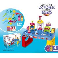 Дитячий пластилін MK 4417 морозиво кондитерська 4 кольори 37 предметів інструменти апарат-прес