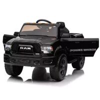 Дитячий електромобіль Джип Dodge RAM M 5766EBLR-2 шкіряне сидіння, амортизатори, музика, світло / чорний