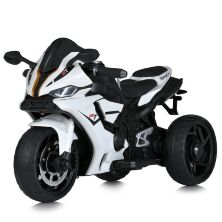 Дитячий електро-мотоцикл M 5823EL-1 Yamaha електромобіль трицикл шкіряне сидіння, музика, світло, білий