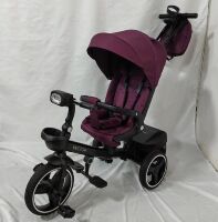 Дитячий велосипед-коляска триколісний EL CAMINO ME 1162 VECTOR з ручкою, фарою та дощовиком, пурпурний