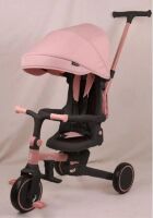 Триколісний велосипед 3в1 TURBOTRIKE MT 1036 pink з батьківською ручкою (біговел+велосипед+коляска) рожевий