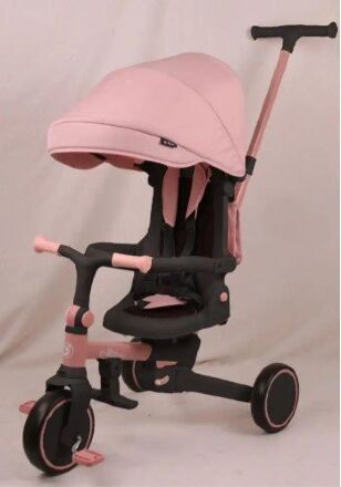 Триколісний велосипед 3в1 TURBOTRIKE MT 1036 pink з батьківською ручкою (біговел+велосипед+коляска) рожевий