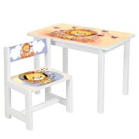 Дитячий стіл зі стільчиком Bambi BSM1-03 Левеня білий**