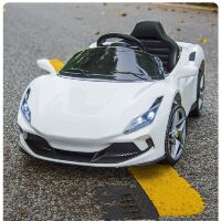 Дитячий одномісний електромобіль M 5860EBLR-1 Ferrari шкіряне сидіння, 4 мотори, музика світло, білий