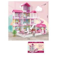 Будиночок для ляльок чотириповерховий 668-51 ляльковий Дім "Принцеси" з меблями / з двома Ляльками. 308 елементів**