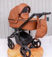 Коляска детская универсальная "ALMONDO" эко кожа всесезонная коляска ,с модульной системой 2в1