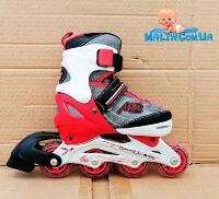 Дитячі ролики Profi M186 Розмір 31-34 Біло-червоні