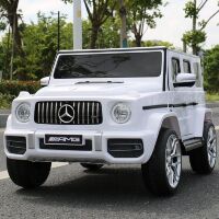 Дитячий електромобіль Джип Mercedes Benz M 4214EBLR-1 одномісний, шкіряне сидіння, звук, світло / білий