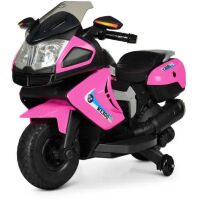 Дитячий електромобіль мотоцикл Bambi BMW M 3625EL-8 шкіряне сидіння / колір рожевий **