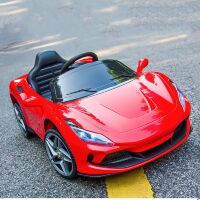 Дитячий одномісний електромобіль M 5860EBLR-3 Ferrari шкіряне сидіння, 4 мотори, музика світло, червоний