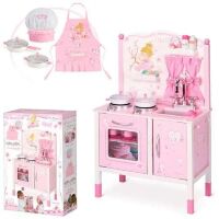 Дитяча ігрова кухня дерев'яна DeCuevas з аксесуарами серії "Марія" 54623 (висота 90 см) / рожева