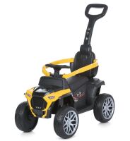 Дитячий електромобіль 2в1 Каталка Толокар з мотором BAMBI M 4803-6 Квадроцикл з батьківською ручкою / жовтий**