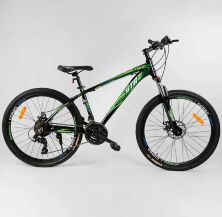 Велосипед спортивний алюмінієвий MTB CORSO «GTR-3000» 26 дюймів 67982 обладнання Shimano / зелений