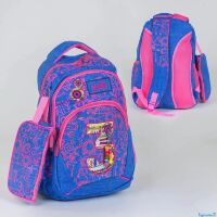 Рюкзак шкільний C 36320, 3 відділення, 2 кишені, пенал, м'яка спинка