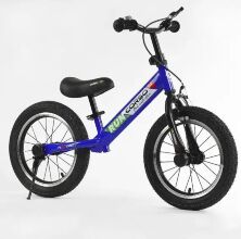 Велобіг 14" CORSO RJ-37459 сталева рама, ручне переднє гальмо, колеса надувні гумові, синій