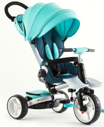 Дитячий велосипед триколісний складаний Crosser MODI T-600 ROSA алюмінієвий з поворотним сидінням бірюзовий