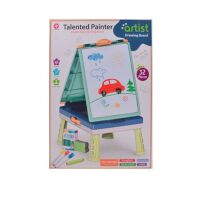 Дитячий мольберт 050-17 двостороння дошка 2 настільні ігри дошка маркер крейда губка
