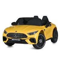 Дитячий електромобіль Машина M 5098EBLRS-2 Mercedes SL 63 двомісний, м'яке сидіння, 4 мотори / жовтий фарбований.