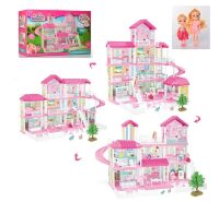 Будиночок для ляльок 2 в 1 668-1 Будиночок з меблями і аксесуарами триповерховий дерев'яний**